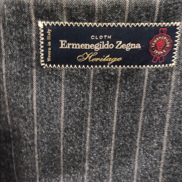 Italian blue/charcoal pin unconstructed wool clean - Picture 4 of 15